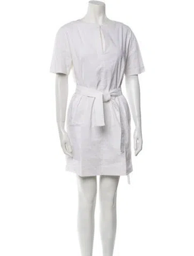 Pre-owned Theory Linen Mini Dress In White