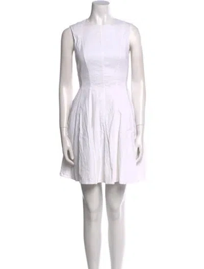 Pre-owned Theory Linen Mini Dress In White