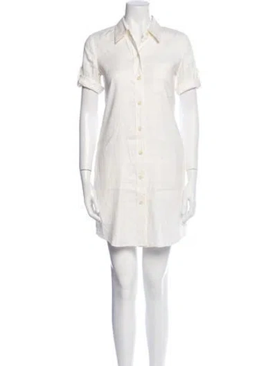 Pre-owned Theory Linen Mini Dress In White
