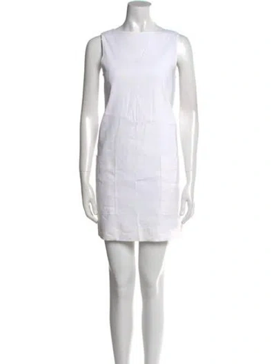 Pre-owned Theory Linen Mini Dress In White