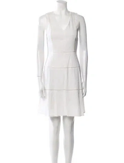 Pre-owned Theory Linen Mini Dress In White