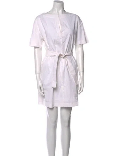 Pre-owned Theory Linen Mini Dress In White