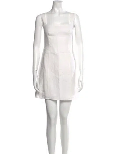 Pre-owned Theory Linen Mini Dress In White