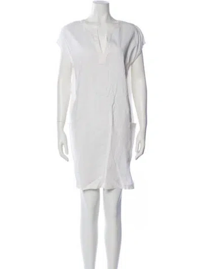 Pre-owned Theory Linen Mini Dress In White