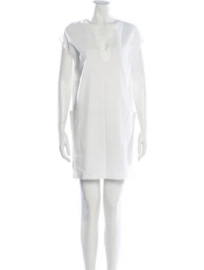 Pre-owned Theory Linen Mini Dress In White