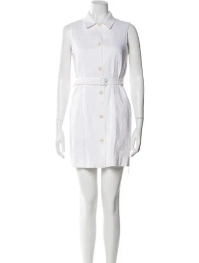 Pre-owned Theory Linen Mini Dress In White