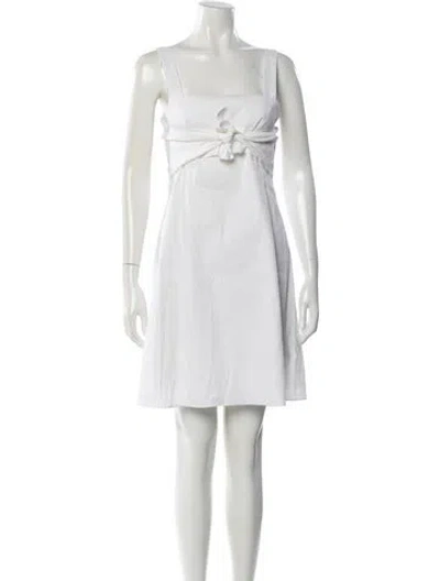Pre-owned Theory Linen Mini Dress In White