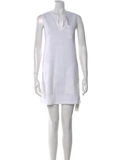 Pre-owned Theory Linen Mini Dress In White