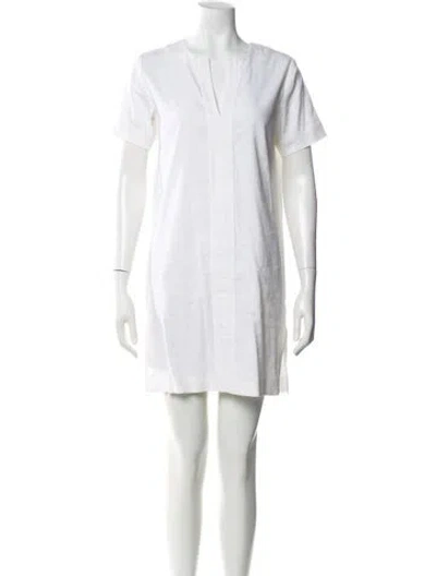Pre-owned Theory Linen Mini Dress In White