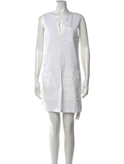 Pre-owned Theory Linen Mini Dress In White