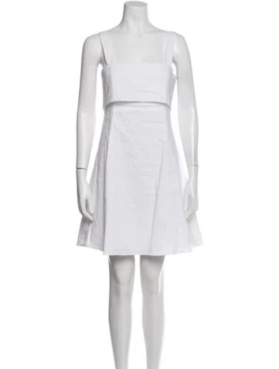 Pre-owned Theory Linen Mini Dress In White