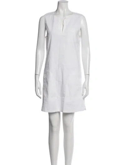 Pre-owned Theory Linen Mini Dress In White