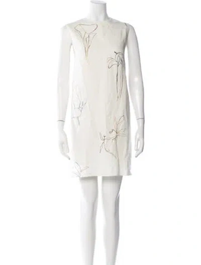 Pre-owned Theory Linen Mini Dress In White