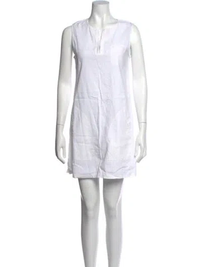 Pre-owned Theory Linen Mini Dress In White
