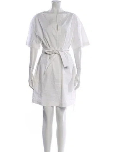 Pre-owned Theory Linen Mini Dress In White