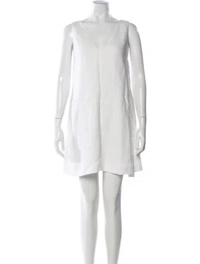 Pre-owned Theory Linen Mini Dress In White
