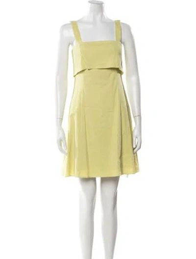 Pre-owned Theory Linen Mini Dress In Yellow