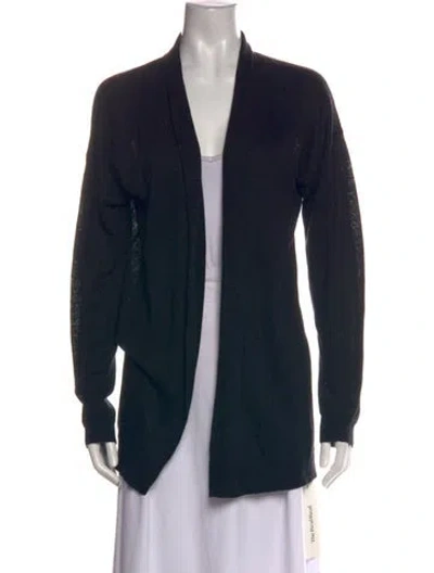 Pre-owned Theory Linen Open Front Sweater In Blue