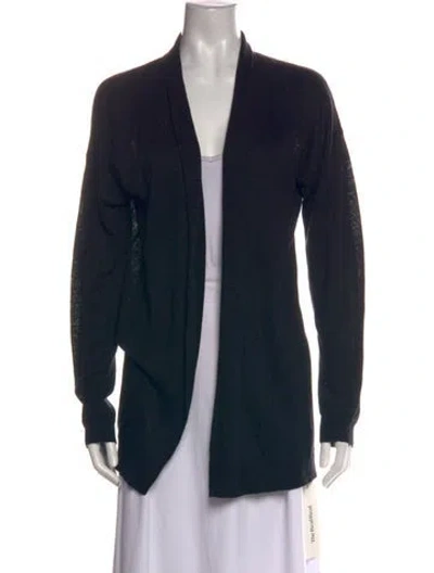 Pre-owned Theory Linen Open Front Sweater In Blue