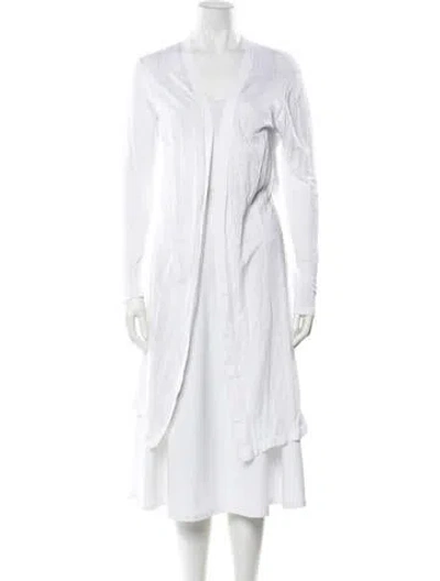 Pre-owned Theory Linen Open Front Sweater In Gray