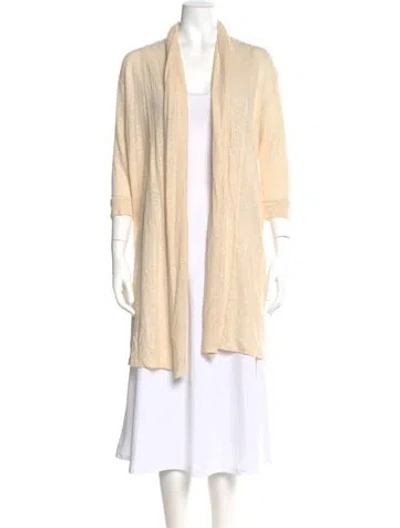 Pre-owned Theory Linen Open Front Sweater In Neutral