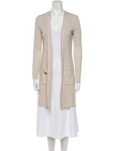 Pre-owned Theory Linen Open Front Sweater In Neutral