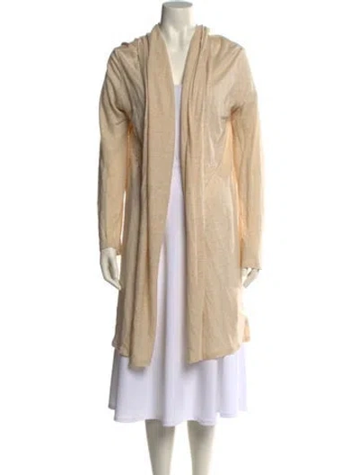 Pre-owned Theory Linen Open Front Sweater In Neutral