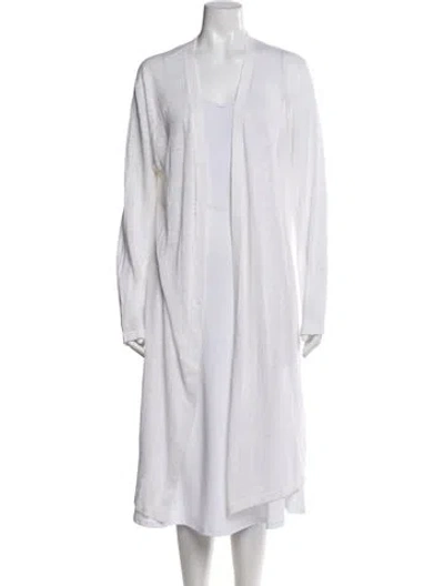 Pre-owned Theory Linen Open Front Sweater In Neutral