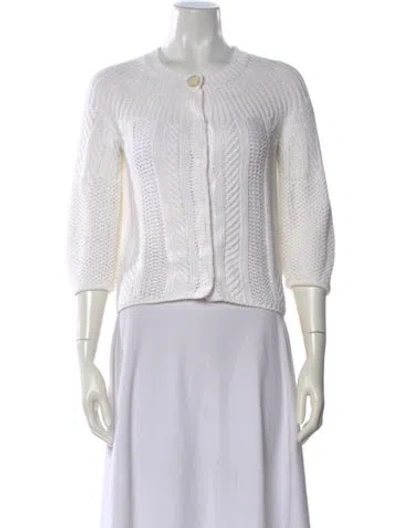 Pre-owned Theory Linen Open Front Sweater In Neutral