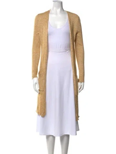 Pre-owned Theory Linen Open Front Sweater In Neutrals