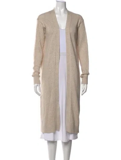 Pre-owned Theory Linen Open Front Sweater In Neutrals