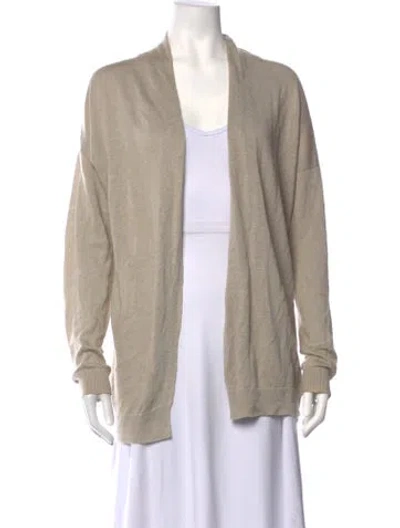 Pre-owned Theory Linen Open Front Sweater In Neutrals