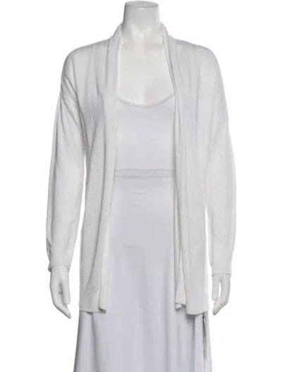 Pre-owned Theory Linen Open Front Sweater In Neutrals