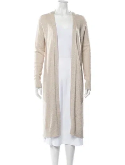 Pre-owned Theory Linen Open Front Sweater In Neutrals