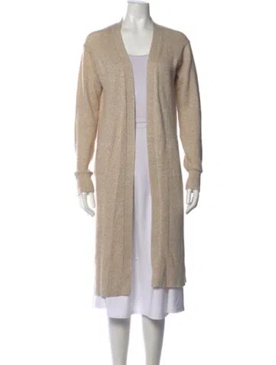Pre-owned Theory Linen Open Front Sweater In Neutrals