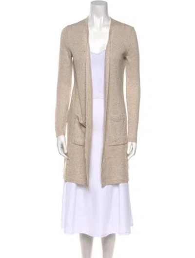 Pre-owned Theory Linen Open Front Sweater W/ Tags In Neutral