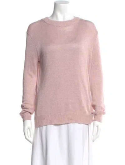 Pre-owned Theory Linen Paisley Print Sweater W/ Tags In Pink