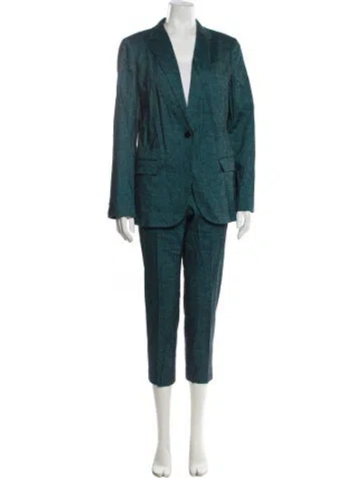 Pre-owned Theory Linen Pant Set In Blue