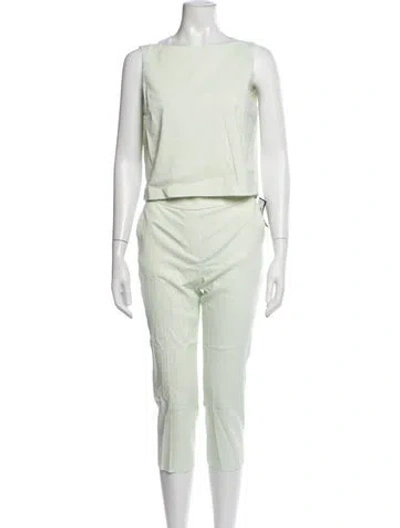 Pre-owned Theory Linen Pant Set In Green