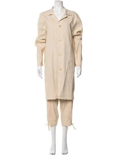 Pre-owned Theory Linen Pant Set In Neutrals
