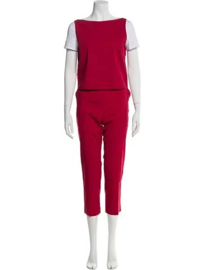 Pre-owned Theory Linen Pant Set In Red