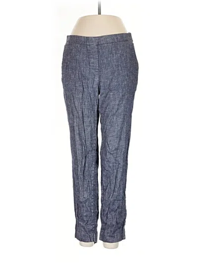 Pre-owned Theory Linen Pants In Blue