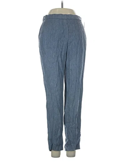 Pre-owned Theory Linen Pants In Blue