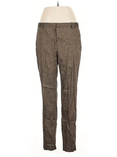 Pre-owned Theory Linen Pants In Brown