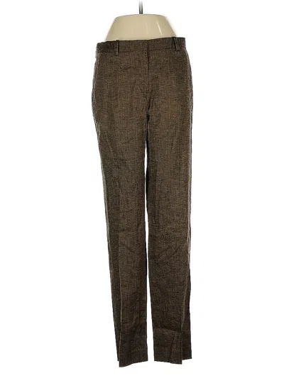 Pre-owned Theory Linen Pants In Brown