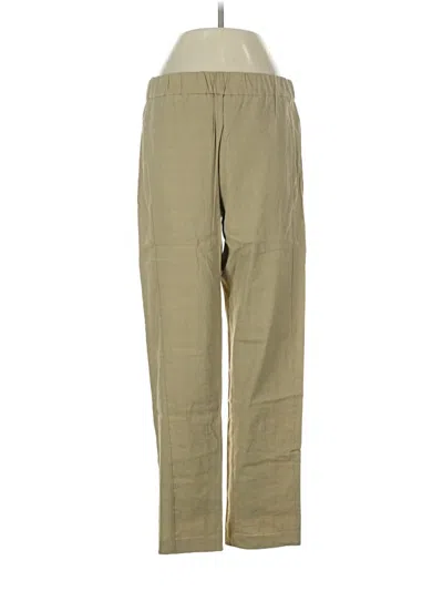 Pre-owned Theory Linen Pants In Green