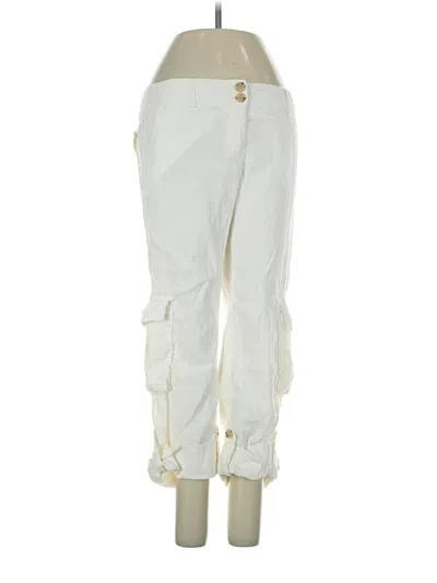 Pre-owned Theory Linen Pants In Ivory