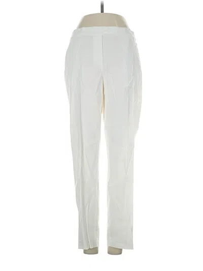 Pre-owned Theory Linen Pants In Ivory