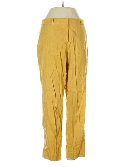 Pre-owned Theory Linen Pants In Yellow