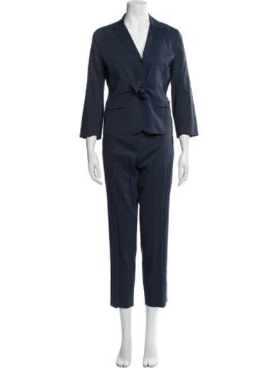 Pre-owned Theory Linen Pantsuit In Blue